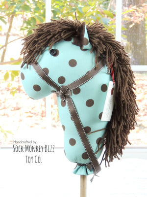 Stick Horse, French Blue Hobby Horse, Ride On Kid's Toy