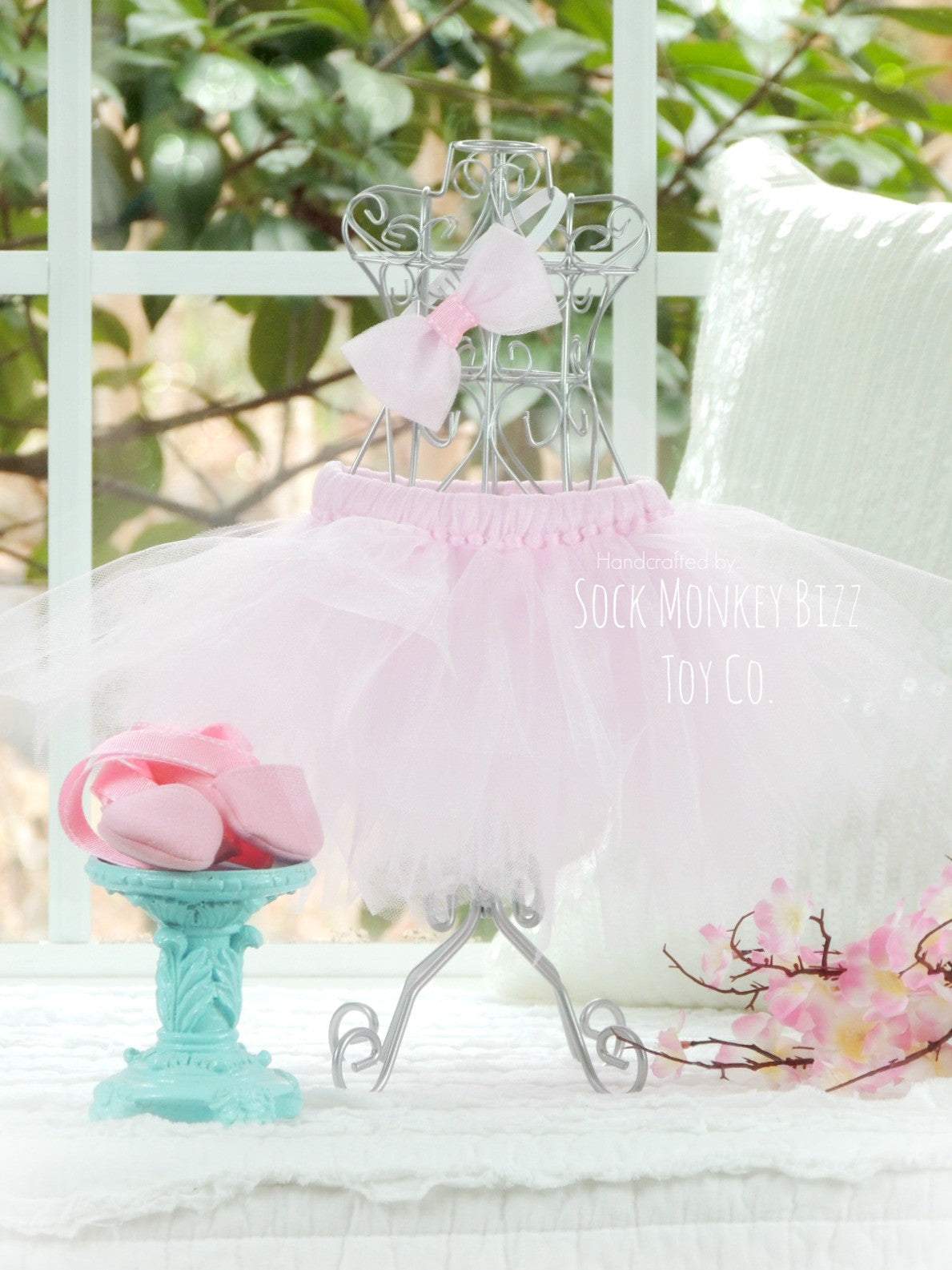Light Pink Ballerina Tutu Set for Sock Monkey Bizz Dolls