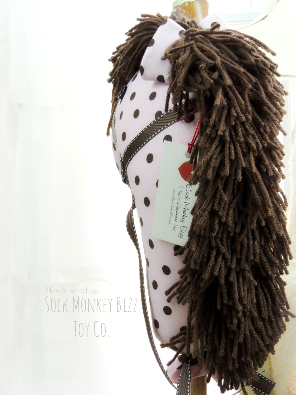Child's Toy Stick Horse - Polly Polka Dot