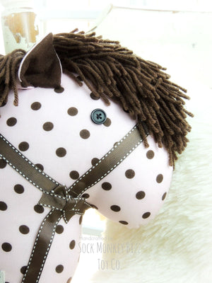 Child's Toy Stick Horse - Polly Polka Dot