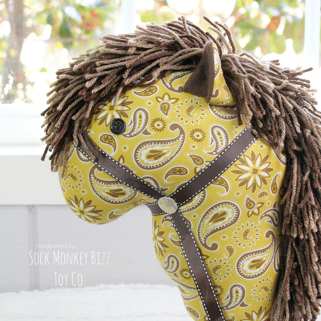 Stick Horse Western Bandanna Yellow and Brown Handcrafted Hobby