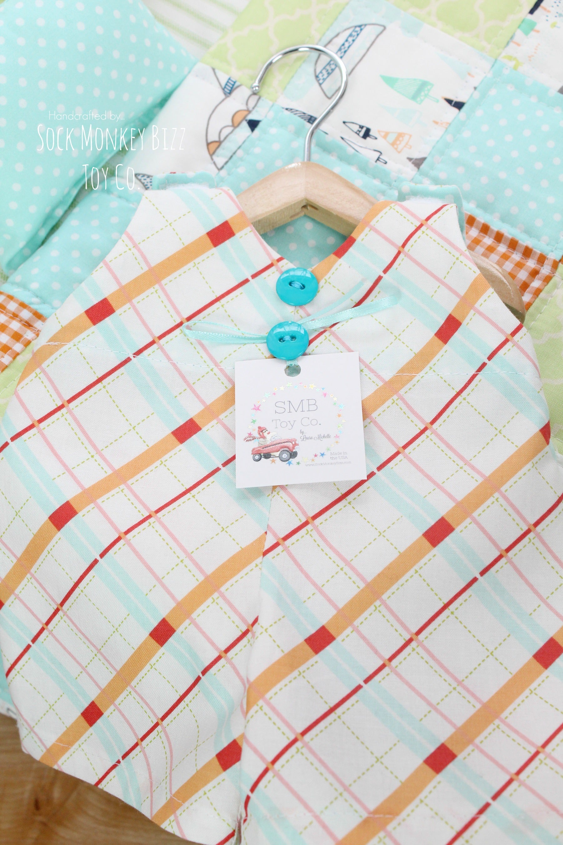 Handcrafted Doll Bedding and Matching Pajama Romper